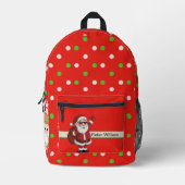 Monogram Schattigee Santa Celebrating School Bedrukte Rugzak (Voorkant)