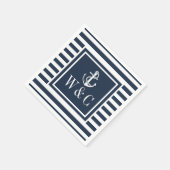 Monogram Scheepsanker Navyblauwe Streep Servet (Hoek)