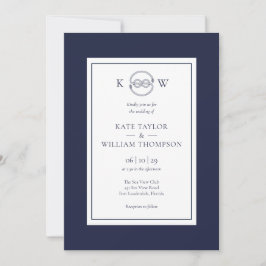 Monogram Scheepsknoop Navy Blauwe Trouw  Kaart