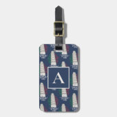 Monogram Scheve Toren van Pisa Italië Bagagelabel (Voorkant verticaal)
