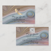 Monogram schoeisel Faux Gold Heels Logo Shop QR Visitekaartje (Voorkant / Achterkant)