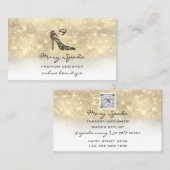Monogram schoenen Glitter Heels Logo QR-code Visitekaartje (Voorkant / Achterkant)