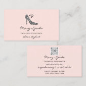 Monogram schoenen Zwarte Glitter Heels Logo Shop Q Visitekaartje (Voorkant / Achterkant)
