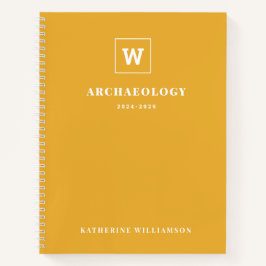 Monogram School Onderwerp Student Gele aangepaste  Notitieboek