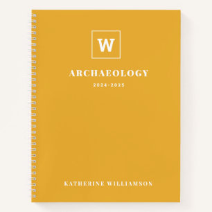 Monogram School Onderwerp Student Gele aangepaste Notitieboek