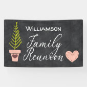 Monogram schoolbord stamboom reünie spandoek (Horizontaal)