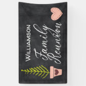 Monogram schoolbord stamboom reünie spandoek (Verticaal)