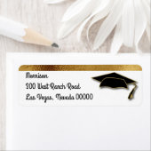 Monogram schoolkleur Gold Gradup Cap Etiket (Insitu)