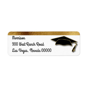 Monogram schoolkleur Gold Gradup Cap  Etiket