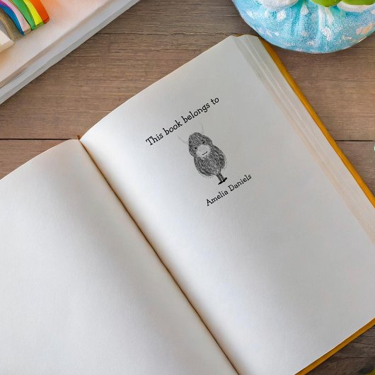 Monogram Schotse Hooglander Koe Dit Boek Is Van Rubberstempel
