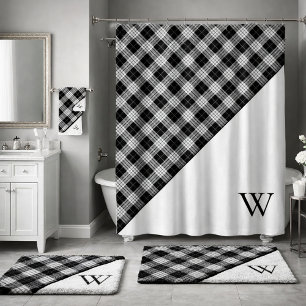Monogram Schotse ruit  Badmat