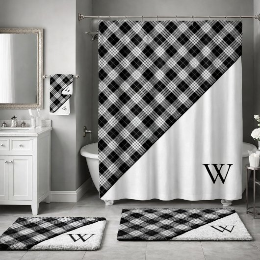 Monogram Schotse ruit  Badmat