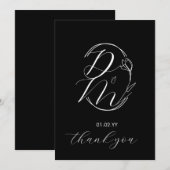 Monogram Schrift Botanisch Bloem Logo Trouw B Kaart (Voorkant / Achterkant)