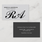 Monogram Schrift Grijs | Lichtgrijs Visitekaartje (Voorkant / Achterkant)