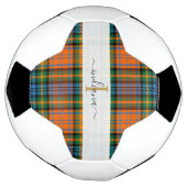 Monogram Schrift Initiaal Naam Plaid Tartan Voetbal (Gedraaid)