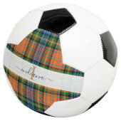 Monogram Schrift Initiaal Naam Plaid Tartan Voetbal (Drie kwart)