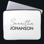 Monogram Schrift Naam Modern Minimalistisch Laptop Sleeve<br><div class="desc">Bescherm je tech op stijlvolle wijze met deze moderne minimalistische laptophoes met monogram in scriptlettertype,  ontworpen voor degenen die waarderen een strakke esthetiek en subtiele personalisatie. Het elegante monogram in scriptlettertype voegt een verfijnd,  vrouwelijk tintje toe,  terwijl de minimalistische lay-out het overall uiterlijk modern en professioneel houdt.</div>