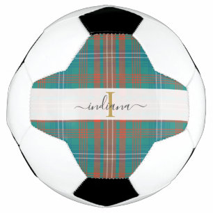 Monogram Schrift Naam Plaid Clan Wilson Tartan Voetbal