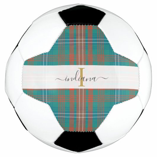 Monogram Schrift Naam Plaid Clan Wilson Tartan Voetbal (Voorkant)