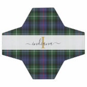 Monogram Schrift Naam Plaid Paars Groen Schotse Ru Voetbal (Enkel)