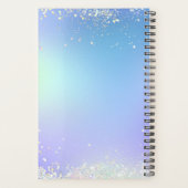 Monogram Schrift Regenboog Glitter Blau Paars Planner (Achterkant)