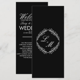 Monogram Schrift Tak Zwart W Trouwprogramma  Menu