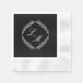 Monogram Schrift Tak Zwart Wit Trouwen Servet