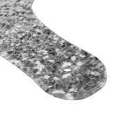 Monogram Schrift Zilver Zwart Glitter Meisjesachti Snijplank (Hoek)