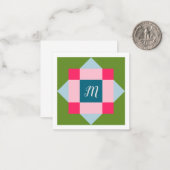 Monogram Schuur Quilt Notitiekaartje (Voorkant / Achterkant in situ)