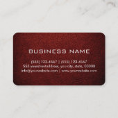 Monogram schuur rood leer look visitekaartje (Achterkant)