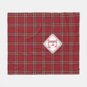 Monogram, Scottish Highland clan red plaid tartan: Fleece Deken (Voorkant (Horizontaal))
