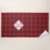 Monogram, Scottish Highland clan red plaid tartan: Strandlaken (Voorkant)