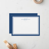 Monogram Script 2 Elegant minimalist rand Notitiekaartje (Voorkant / Achterkant in situ)