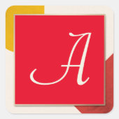 Monogram script A Vierkante Sticker (Voorkant)