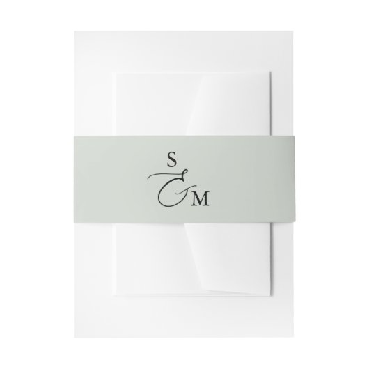 Monogram Script Ampersand Elegant Uitnodigingen Wikkel (Voorkant Voorbeeld)