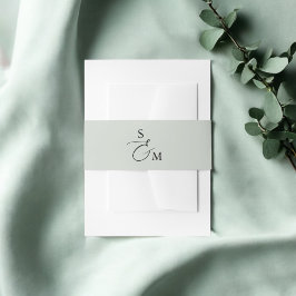 Monogram Script Ampersand Elegant Uitnodigingen Wikkel