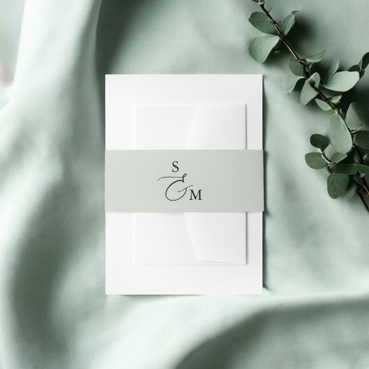 Monogram Script Ampersand Elegant Uitnodigingen Wikkel