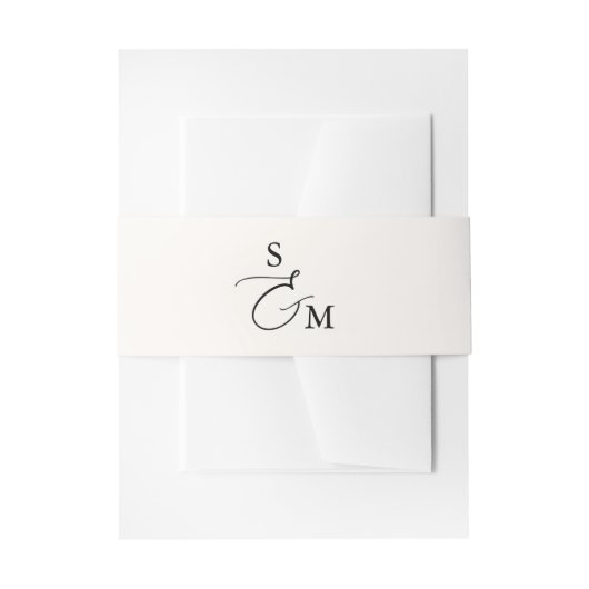 Monogram Script Ampersand Elegant Uitnodigingen Wikkel (Voorkant Voorbeeld)