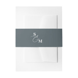 Monogram Script Ampersand Klassieke Trouwbrief Uitnodigingen Wikkel