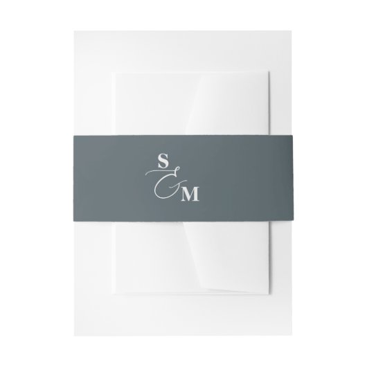 Monogram Script Ampersand Klassieke Trouwbrief Uitnodigingen Wikkel (Voorkant Voorbeeld)