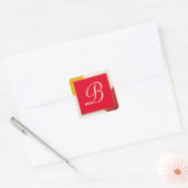 Monogram script B Vierkante Sticker (Envelop)