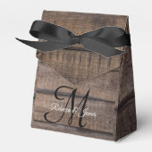 Monogram Script Barn Country Rustic Wedding Party Bedankdoosjes (Voorkant Zijde)