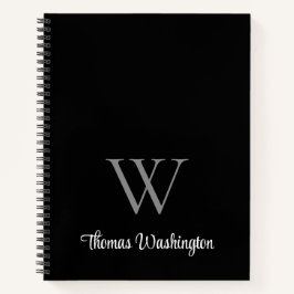 Monogram Script Black Notitieboek