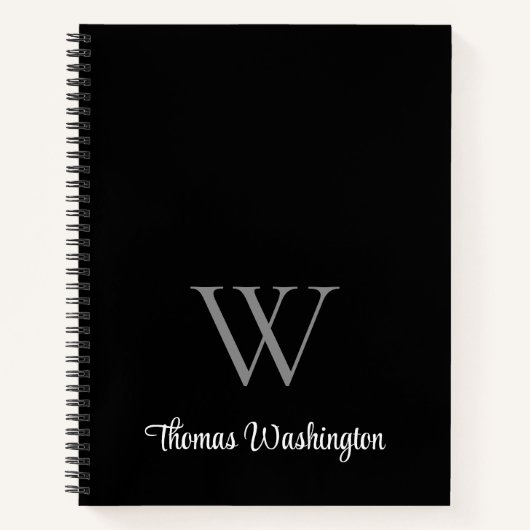 Monogram Script Black Notitieboek (Voorkant)