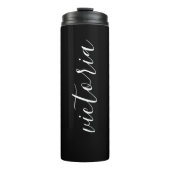 Monogram Script Black Thermal Tumbler Thermosbeker (Voorkant)