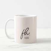 Monogram Script Blush Pink Chic Stijlvol Schattige Koffiemok (Links)