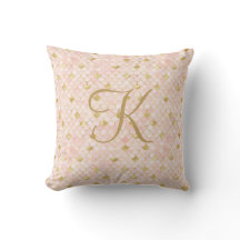 Monogram Script Blush Pink Gold Mermaid Scales
