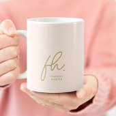 Monogram Script Blush Pink Gold Stijlvol Schattige Koffiemok
