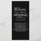 Monogram Script Branch Black W Wedding Program Menu (Achterkant)