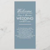 Monogram Script Branch Dusty Blue Wedding Program Menu (Achterkant)